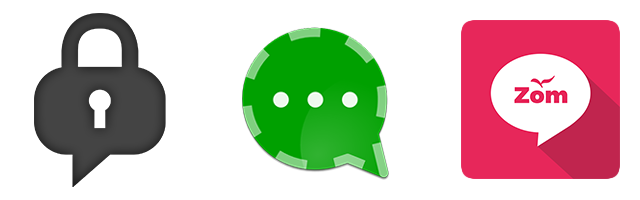 ChatSecure, Conversations and Zom Logos
